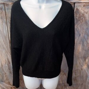 Women's Elegant Black V-Neck Sweater 100%2-Ply Cashmere.Soft,2026,#staplepiece